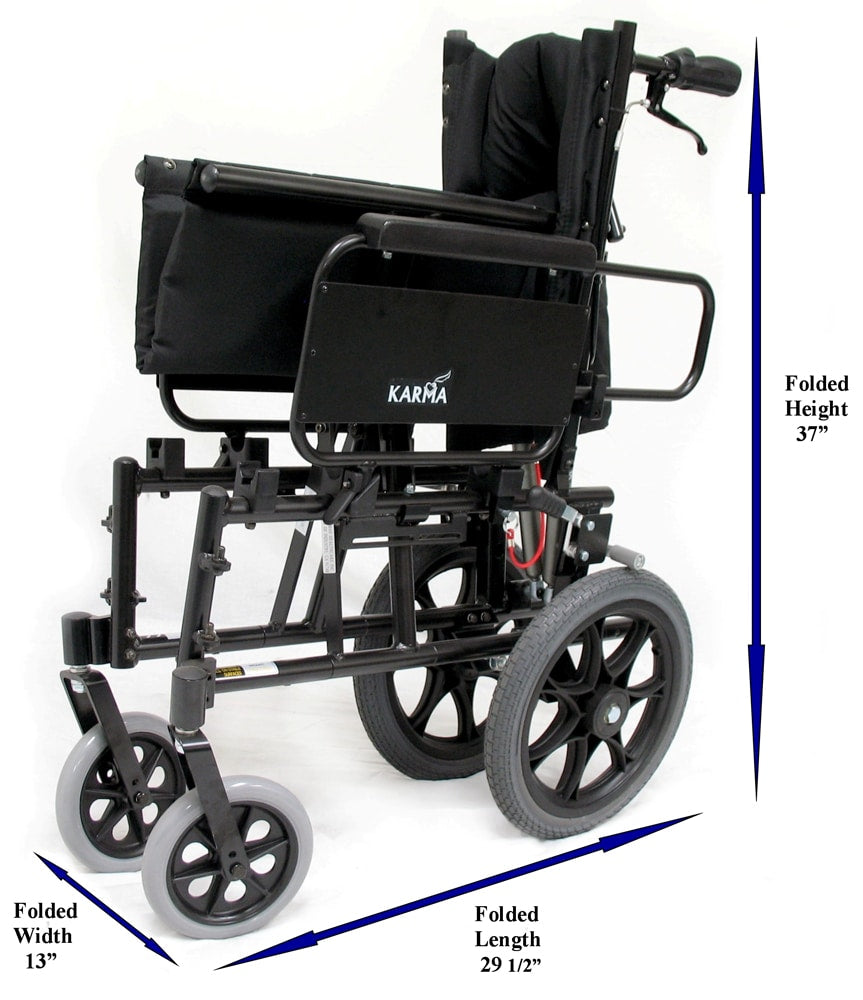 Karman KM5000 Lightweight Reclining Transport Wheelchair