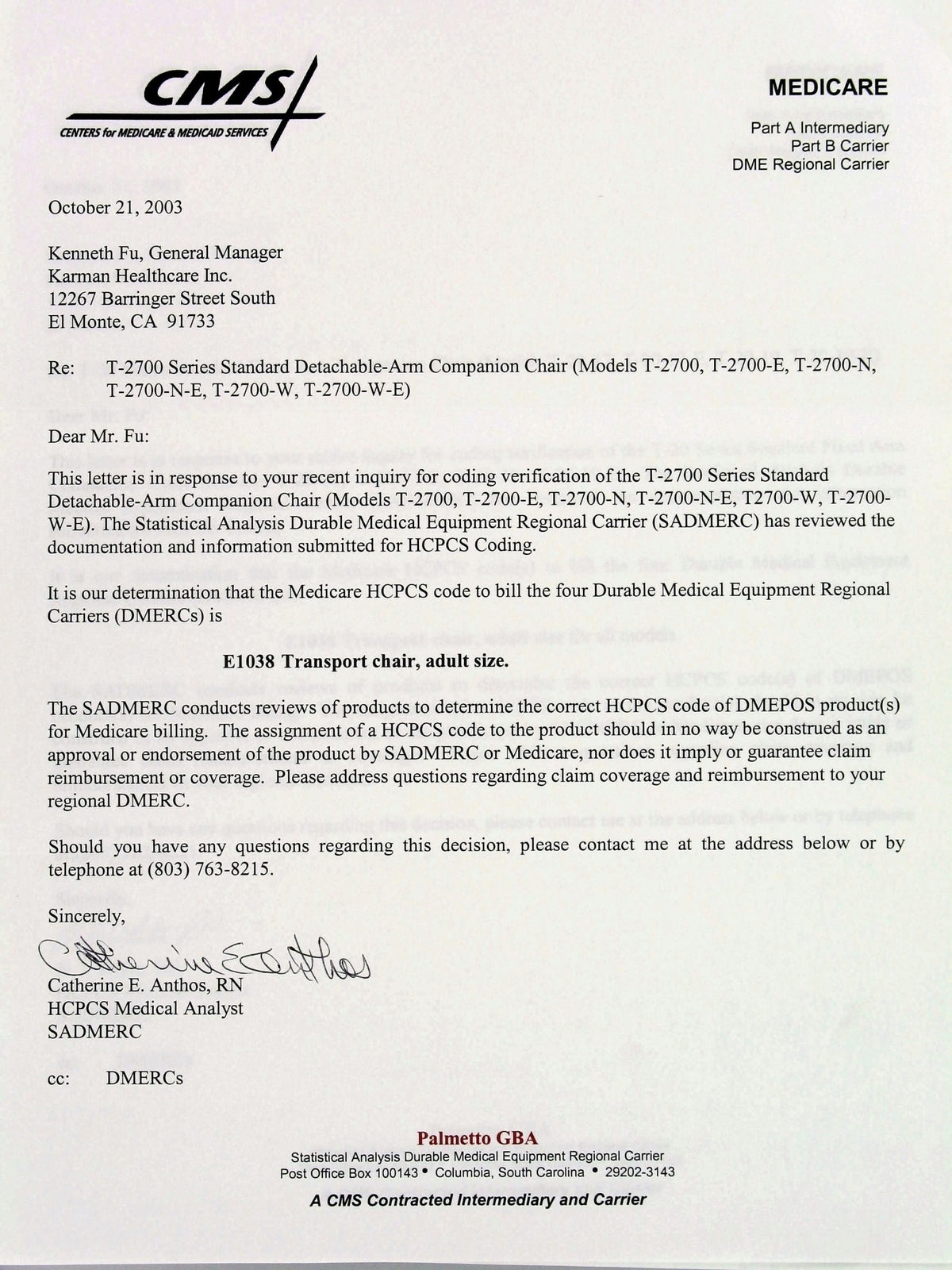Karman T-2700 Transport Wheelchair